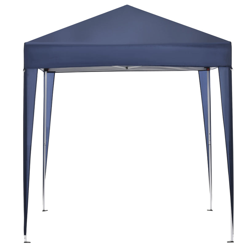 Tenda Dobrável 2x2 Tenda de Jardim com 4 Paredes Laterais Tecido Oxford 2 Portas 2 Janelas e Bolsa de Transporte para Exterior Terraço Campismo Festas Azul