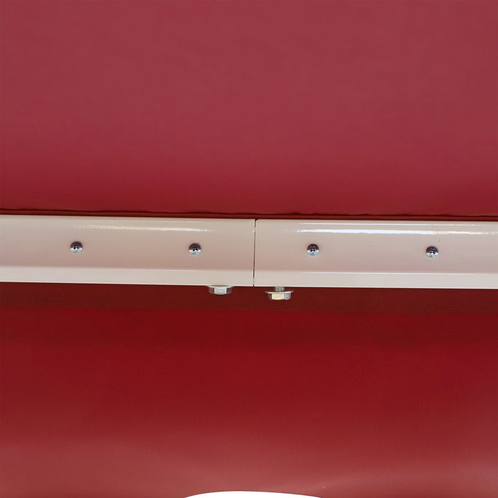 Toldo de Alumínio Manual Dobrável 395x245cm com Manivela para pátio Varanda Jardim e Terraço Tecido de poliéster 280g m² - Vermelho