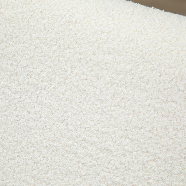 Poltrona Baloiço Estofada em Tecido Polar Poltrona Baloiço com Assento Acolchoado Apoio para os Braços e Pés de Madeira de Borracha para Sala de Estar Dormitório 60x81x71cm Creme