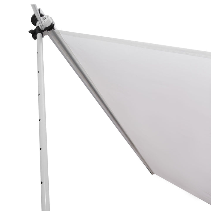 Toldo Manual Retrátil para Exterior 300x150x170-280cm Toldo Enrolável Altura Ajustável com Manivela Proteção Solar para Terraço Balcão Jardim Branco