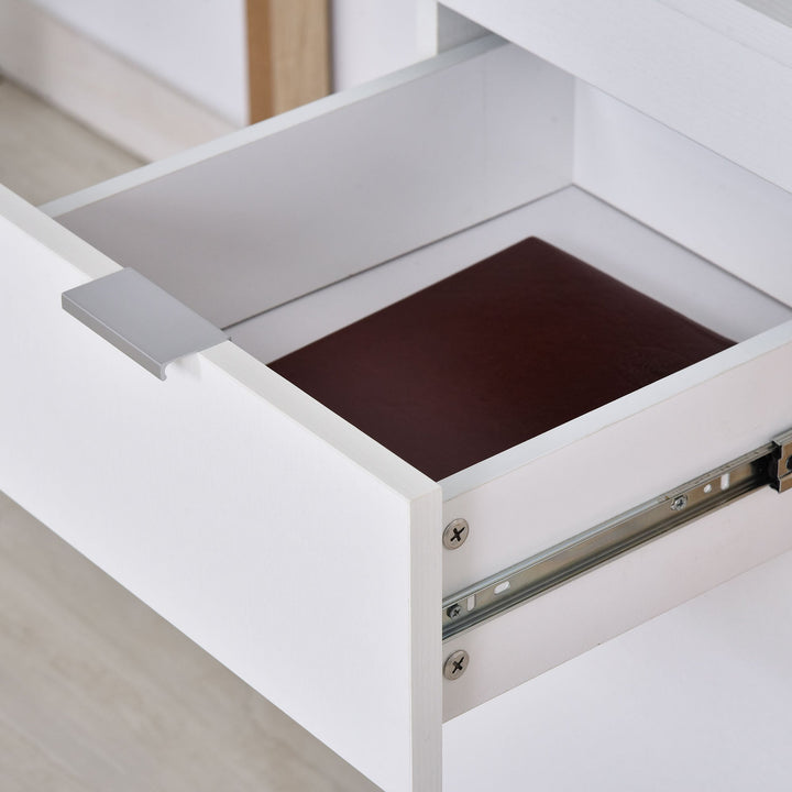Mesa de Escritório com gaveta Armário Pés retangulares 112,5x50x75,5 cm Branco