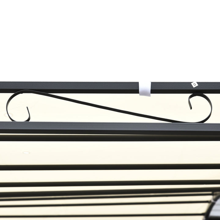 Pérgola para Jardim 297x297x250cm de Parede Curva Aço e Poliéster Creme