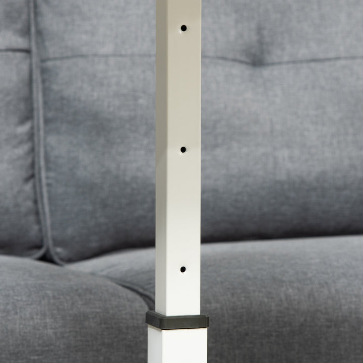 Mesa Auxiliar com Rodas Mesa Lateral para Sofá ou Cama com Altura Ajustável Estrutura de Metal e Freios para Dormitório Sala de Estar 60x40x52,5-84cm Branco