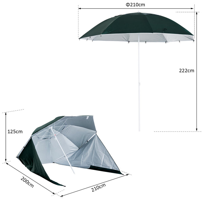 Guarda-sol com Painéis Laterais Tipo de loja - Parasol para Proteção UV F210x222 cm