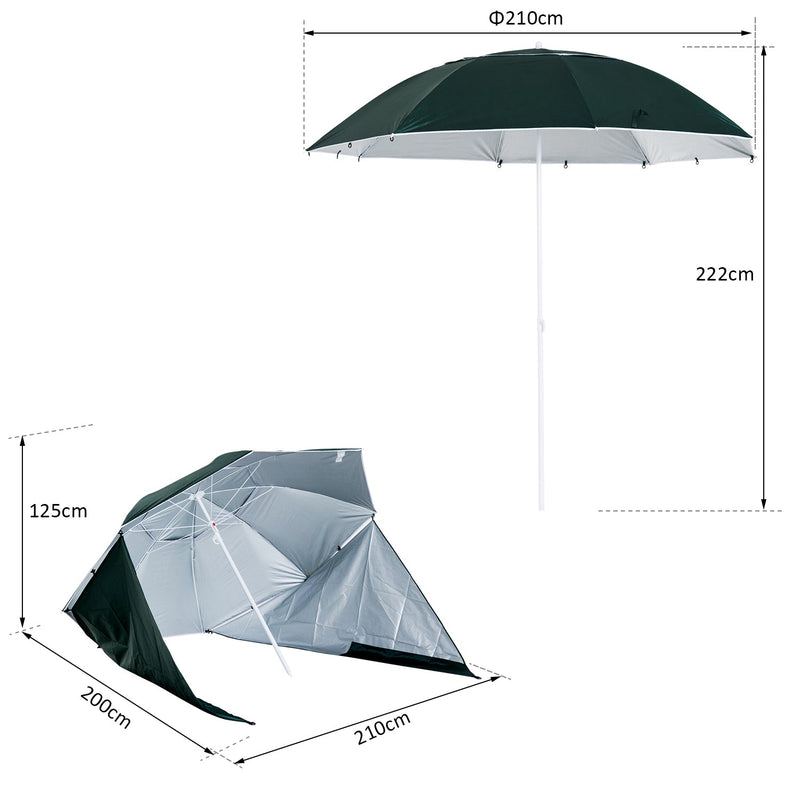 Guarda-sol com Painéis Laterais Tipo de loja - Parasol para Proteção UV F210x222 cm