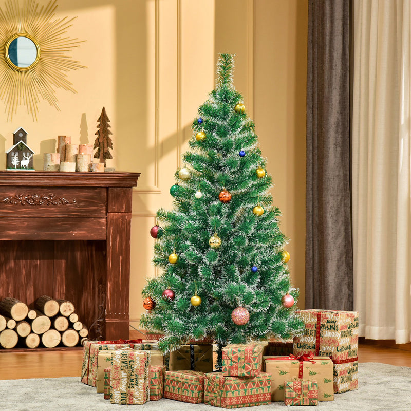 Árvore de Natal Artificial 150cm com 416 Ramos e Suporte de Metal Árvore de Natal para Decoração de Interior Sala de Estar Festas Ø75x150 cm Verde