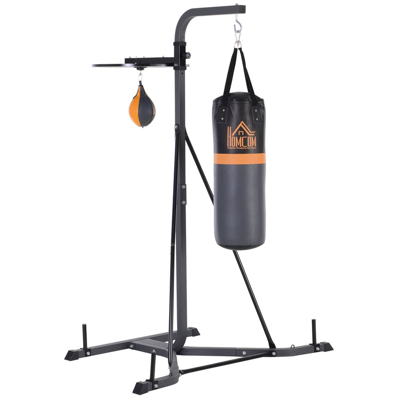 Saco de boxe com suporte ajustável em altura em 4 níveis 166,5cm - 181,5cm inclui Velocidade da bola 104x156x202cm