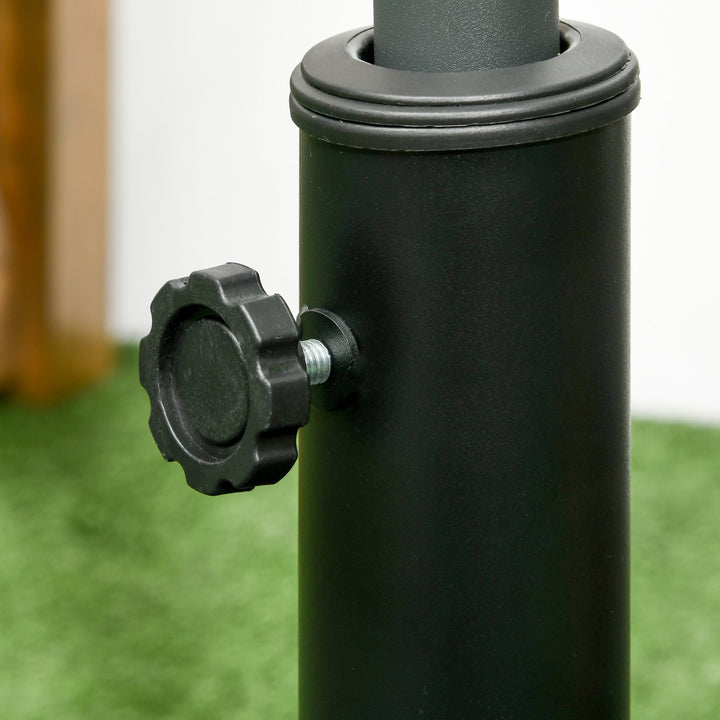 Base para Chapéu de Sol de Resina 19 kg Base para Chapéu de Sol com Mastro de Ø32/38/48 mm para Jardim Varanda Pátio 51x51x32 cm Preto