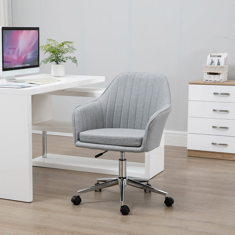 Cadeira de escritório ergonômica giratória ajustável em altura elegante Carga 120 kg 61x59x86-96 cm Cinza