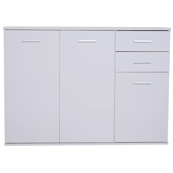 Armário Aparador amplo espaço de Armazenamento para sala de jantar com portas e gavetas 106x35x76cm Branco