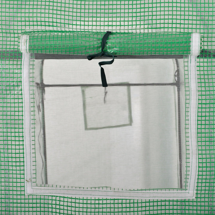 Estufa Jardim Tipo Túnel com 4 janelas e 2 portas para Plantas de PE de aço 300x100x200 cm Verde