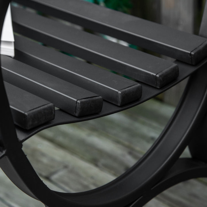 Banco de Jardim de 2 Lugares com Encosto e Apoio para os Braços Vintage para Terraço Varanda Pátio Exterior Carga 280kg Ferro Fundido 128x58,5x85cm Preto