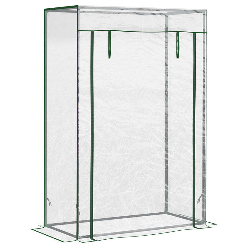 Estufa com Porta Enrolável e Estrutura de Aço Estufa de Jardim Varanda Pátio para Cultivo de Plantas 100x50x150 cm Transparente