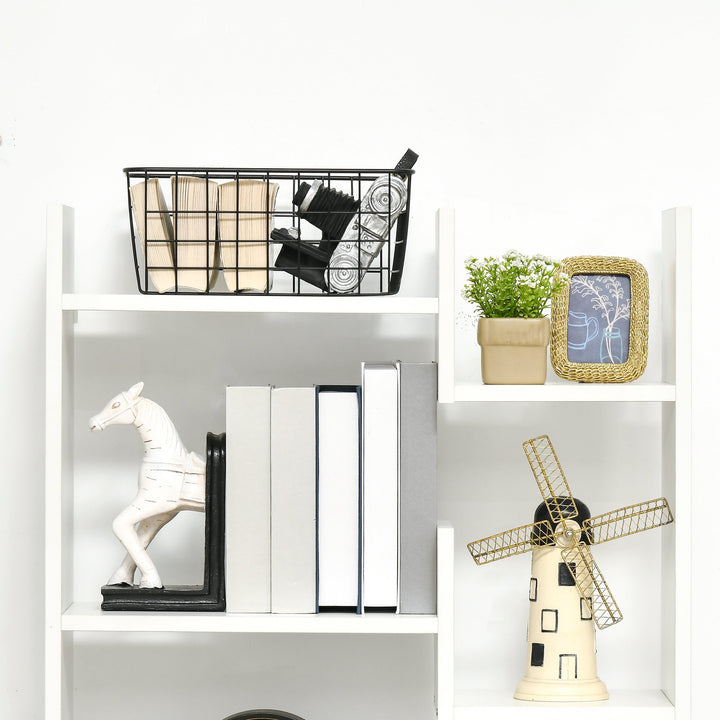 Estante para Livros de 6 Níveis Estante de Madeira com 11 Compartimentos Abertos para Sala de Estar Escritório Estúdio Anti-Tombamento Carga Máxima 100kg 61x21,6x162,6cm Branco