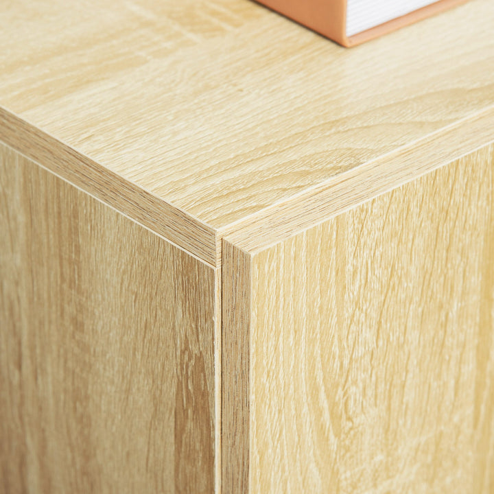 Aparador de Sala de Estar com 2 Portas Armário Auxiliar com 2 Prateleiras para de Livros Roupa Brinquedos Estilo Moderno 70x39x70cm Natural