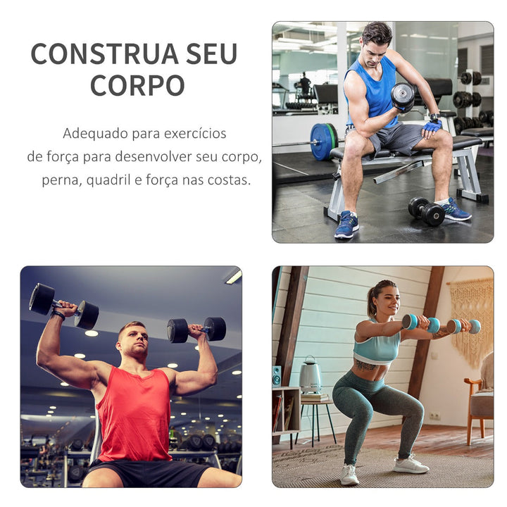 Conjunto de 4 discos de peso de 5 kg e 10 kg com orifício de Ø25 mm preto
