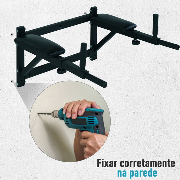 Barra para Elevações de Musculação para Parede Flexões em Casa Abdominais