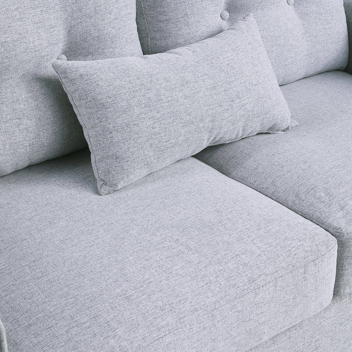 Sofá de 2 lugares Poltrona de dois lugares para sala de estar com almofadas e assento acolchoado fronha lavável 140x78x83 cm cinza claro