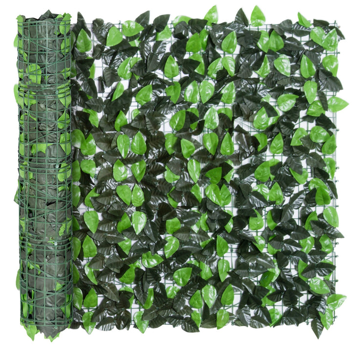 Vedação Artificial em Rolo 3x1m Vedação de Privacidade para Balcão Jardim Exterior Planta Decorativa de Parede PE Verde