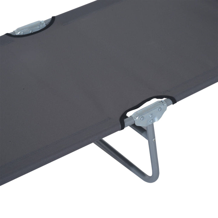 Espreguiçadeira Dobrável Cinzento Oxford Ferro 187x58x27 cm