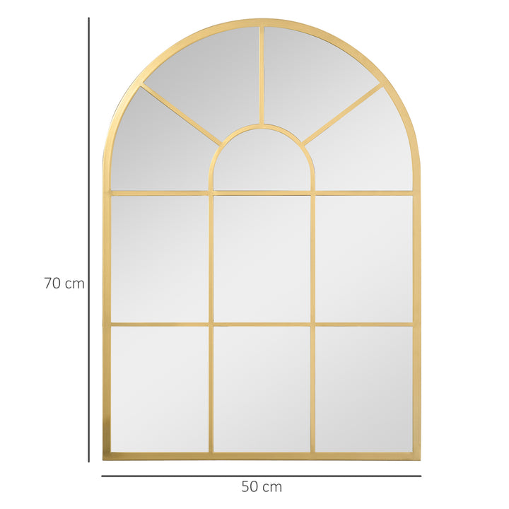 Espelho Decorativo de Parede 50x70cm Espelho de Metal para Sala de Jantar Dormitório Entrada Estilo Moderno Dourado