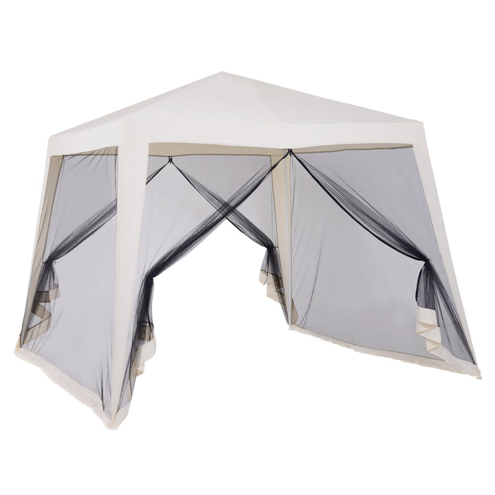 Tenda 3x3x2,35 m com Painéis Laterais e Mosquitero Aço Exterior Poliéster Cor Bege