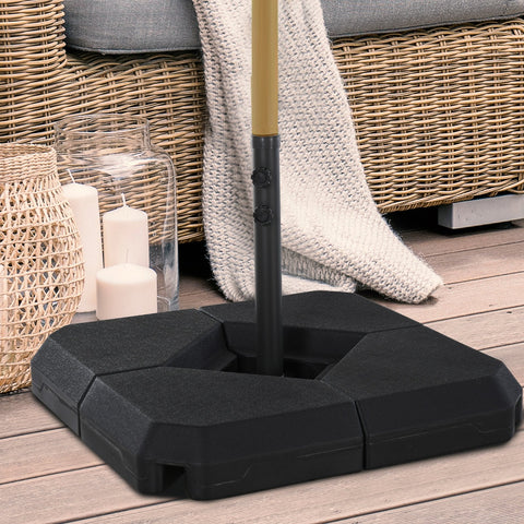 Base para Guarda-sol crucial de 4 pesos recarregável com areia ou água 80x80x50 cm Preto