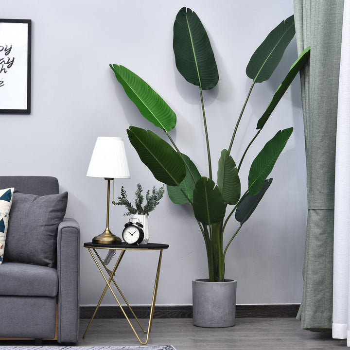 Planta Artificial com grandes folhas de palmeira Árvore realista com pote 10 folhas ?18x180cm
