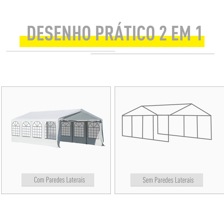 Pérgola de jardim de 8 x 4 m para Celebrações e Eventos- Aço e PE