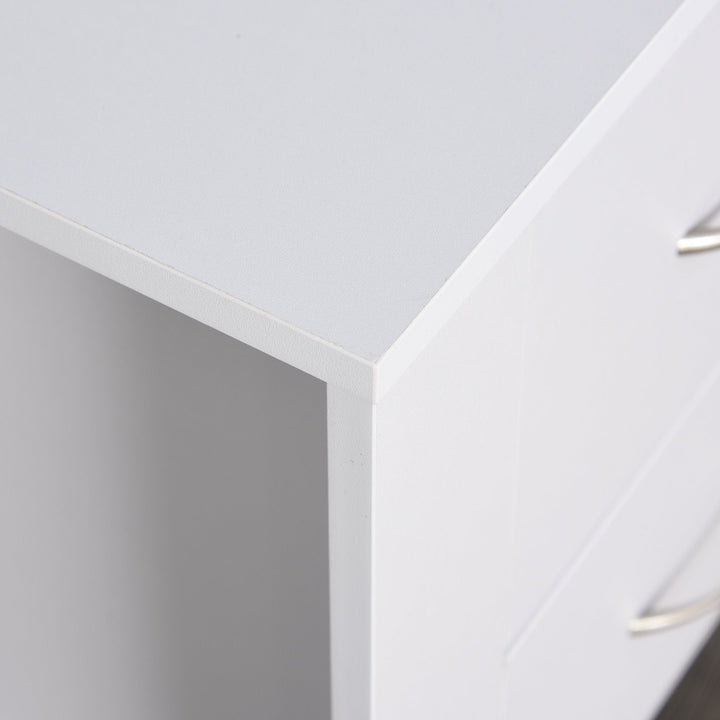 Mesa de Cabeceira com 2 gavetas pés em forma de U 48x39x54 Branco