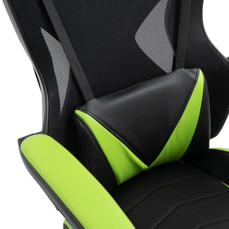 Cadeira de escritorio gaming ergonômica Altura ajustável Encosto ajustável Verde