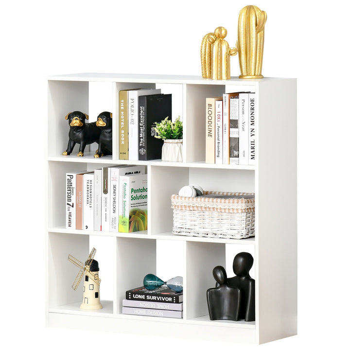 Estante para Livros com 8 Compartimentos Estante de Exposição Estilo Moderno para Sala de Estar Dormitório Escritório 97,5x30x100cm Branco