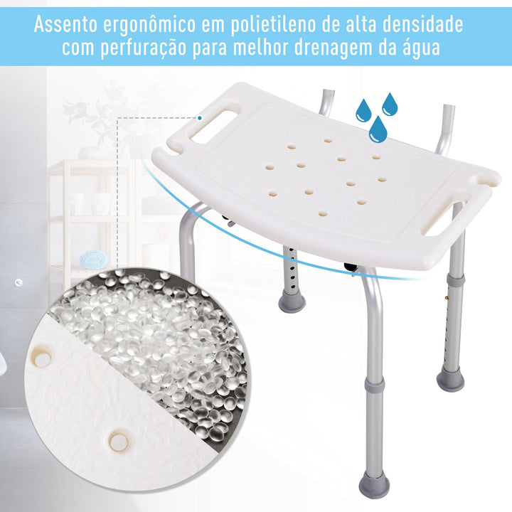 Cadeira Duche Alumínio Ajuda Banho Banquinho Banqueta Regulável Ajustável WC Assento