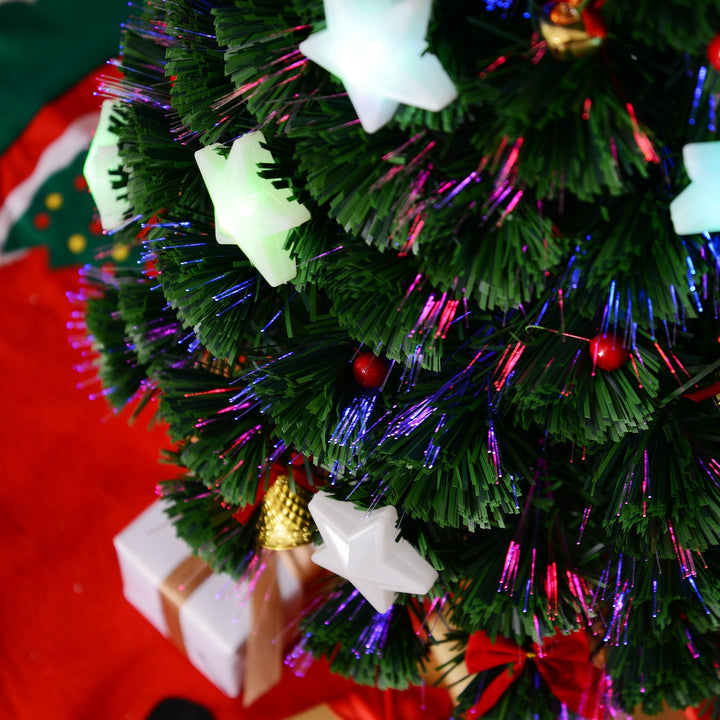 Árvore de Natal artificial 90cm Pinheiro Decoração de Natal com 12 LED 3 Cores 90 Ramos Verde PVC