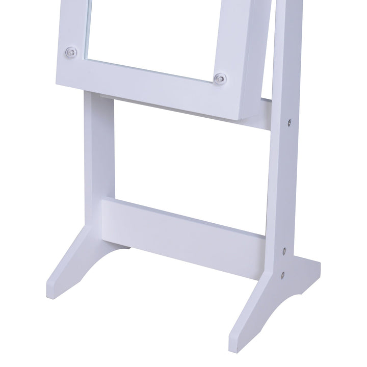Guarda-Joias de Pé, com Espelho, Armário para Joias 16 Luzes LED Reclinável 36x30x136cm Branco