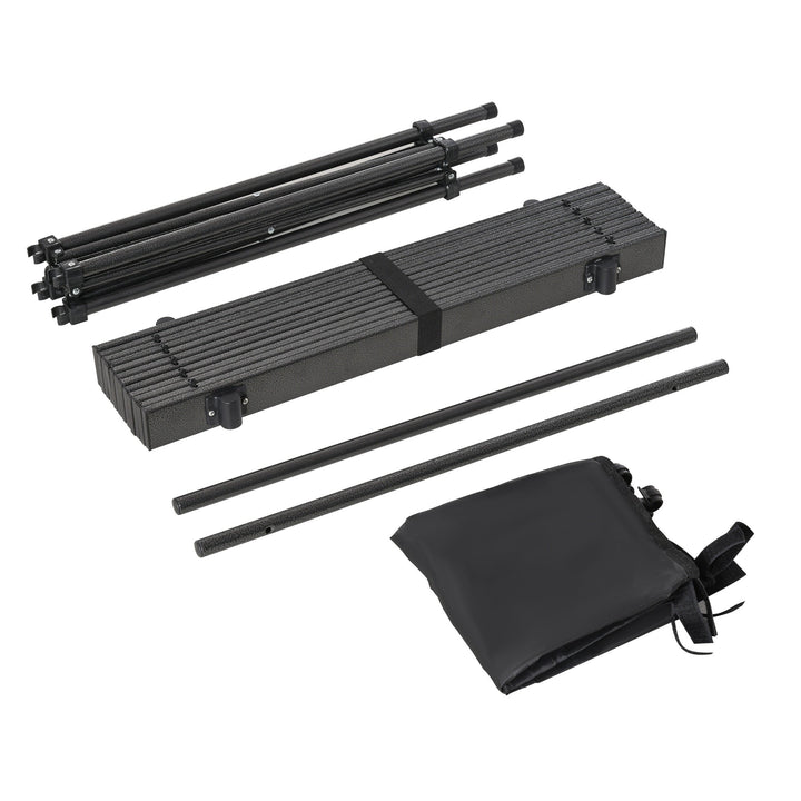 Mesa dobrável de camping piquenique com malha e bolsa de transporte 70x70x69 cm Preto