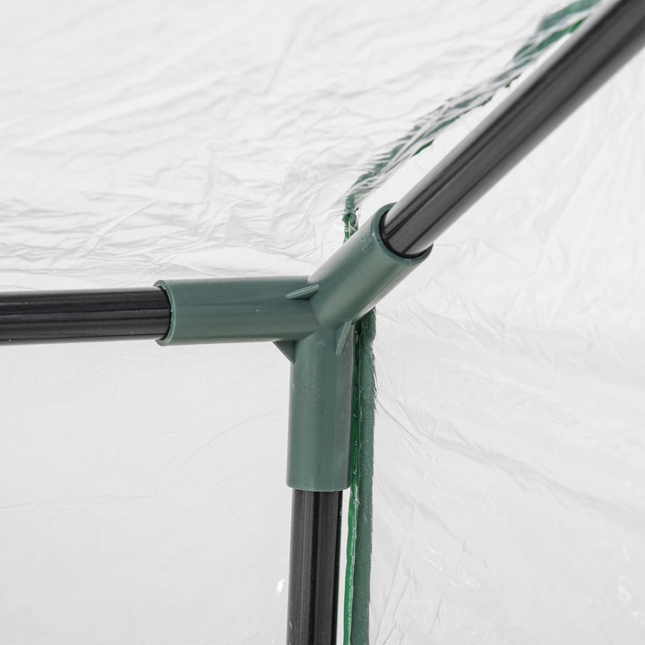 Estufa 119x60x60cm Estufa de Jardim com 2 Janelas Enroláveis para Cultivo de Plantas Verduras Flores Transparente