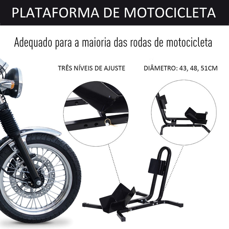 Suporte ajustável da roda da motocicleta do metal do estacionamento da motocicleta para as rodas Ø43/48/53 cm