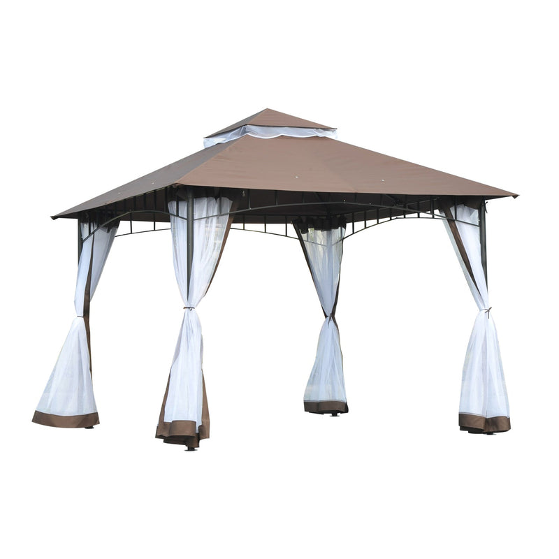 Pérgola para jardim Poliester cor Café 300x300x270cm