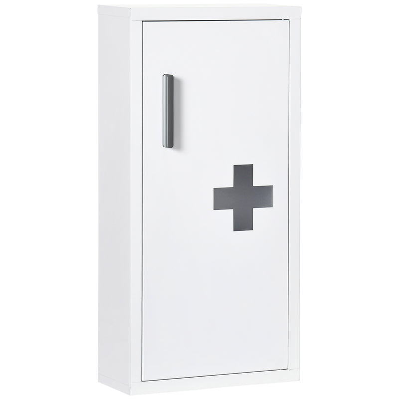 Armário Farmácia de Parede Armário de Medicamentos de Aço com 3 Níveis Porta Magnética para Cozinha Casa de Banho 30x12x60 cm Branco