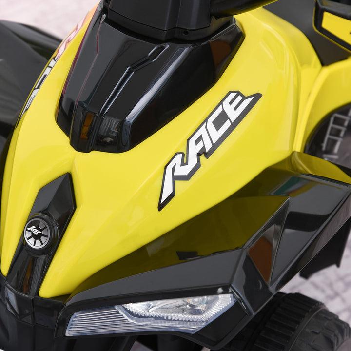 Quadriciclo para crianças acima de 18 meses com função de luz e música Suporta até 20 kg 67,5x38x44 cm Amarelo