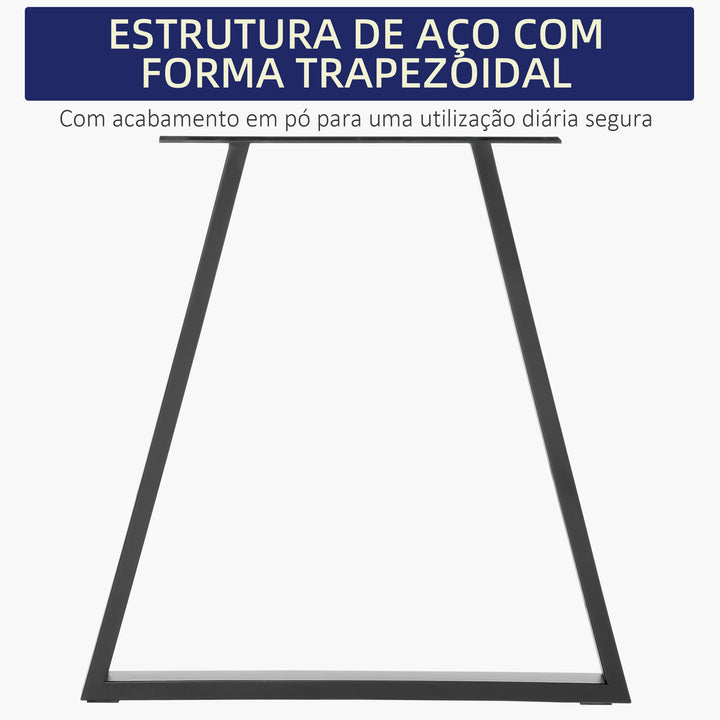 Conjunto de 2 Pés para Mesa 72x6x72cm Pés para Móveis de Aço para Suporte com Base Protetoras e Parafusos Preto