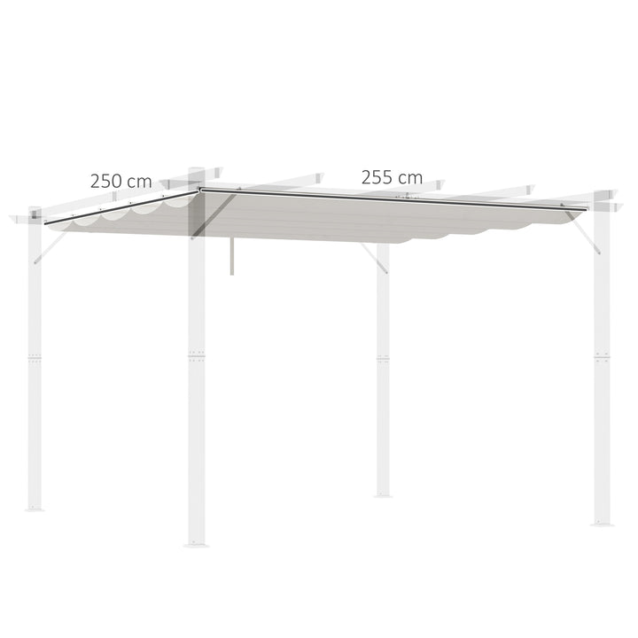 Cobertura para Pérgola 2,5x2,55cm Teto de Substituição Retrátil para Pérgola com 10 Orifícios de Drenagem Creme