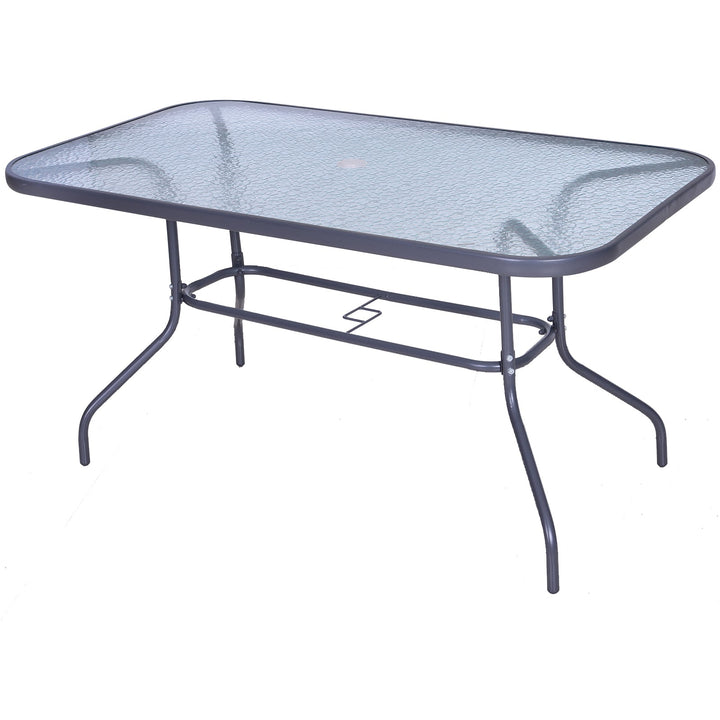 Mesa de exterior retangular com furo 140x80x70cm Cinza carvão