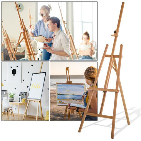 Cavalete De Madeira Cavalete de Pintura Desenho Estúdio Altura Ajustável Tripé 65x68x174-230 cm