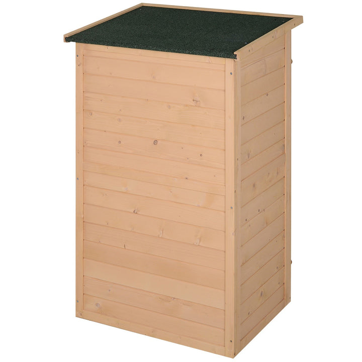 Armário de jardim em madeira Gabinete de ferramentas ao ar livre com 2 prateleiras e telhado asfáltico 75x56x115 cm