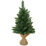 Árvore de Natal artificial pequena com 60 cm de altura com 70 filiais Base de tecido Mini árvore de Natal realista para interiores Verde