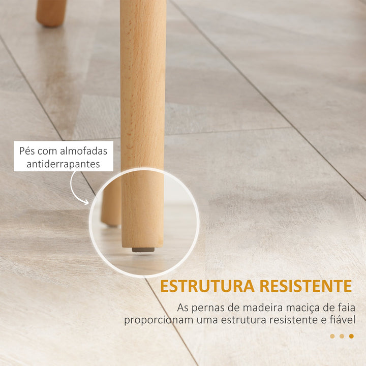 Conjunto de 4 Cadeiras Estilo Nórdico Cadeiras de Cozinha com Encosto Alto Assento de Polipropileno e Pés de Madeira de Faia Carga Máx. 120kg 43x52,5x83cm Preto e Madeira