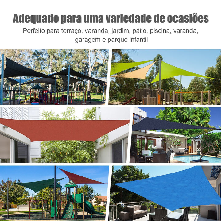 Toldo Vela quadrado 4x6m proteção UV Poliéster resistente a água para Patio Terraço Jardím cor areia