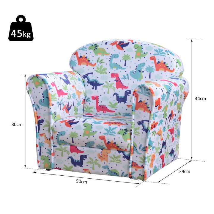 Poltrona Infantil Sofá Poltrona para Crianças com Desenhos Mini Sofá 50x39x44cm Capa de Flanela Moldura de Madeira
